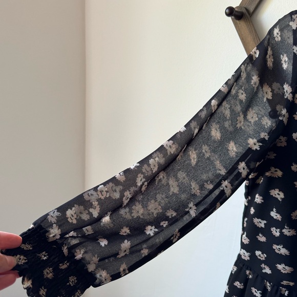 Madewell Mistlight Mockneck Dress in Seattle Floral Black Size S - Picture 7 of 16